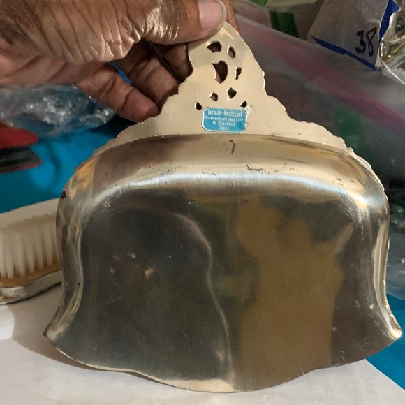 Antique Silver Plated Ornate Crumb Catcher & Matching Brush - Picture 5 of 16